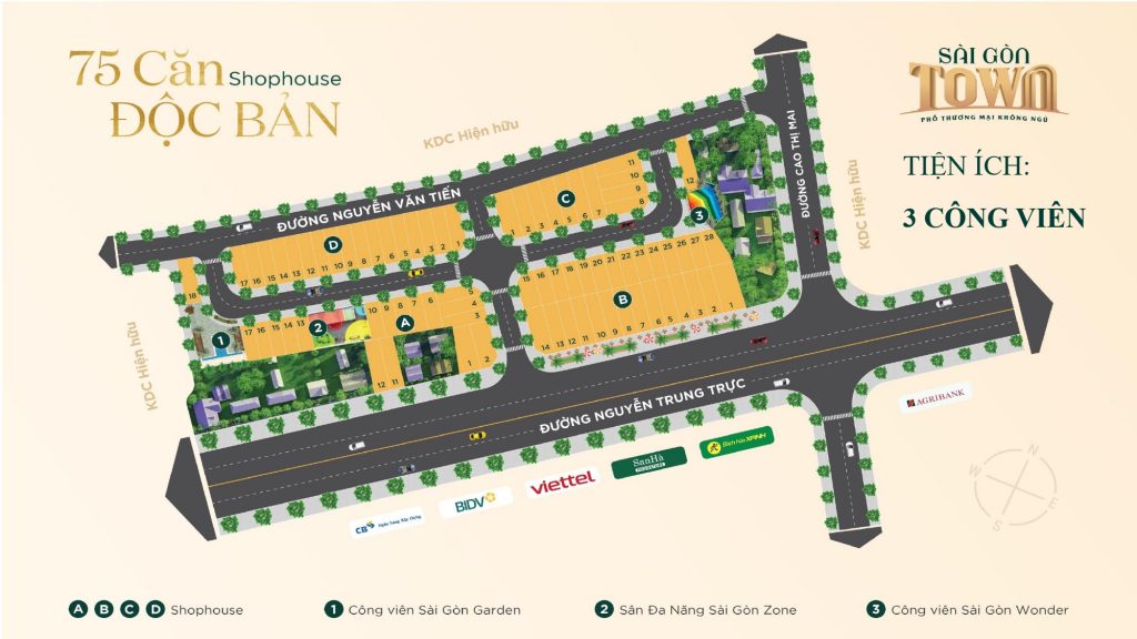 sơ đồ phân lô sài gòn town