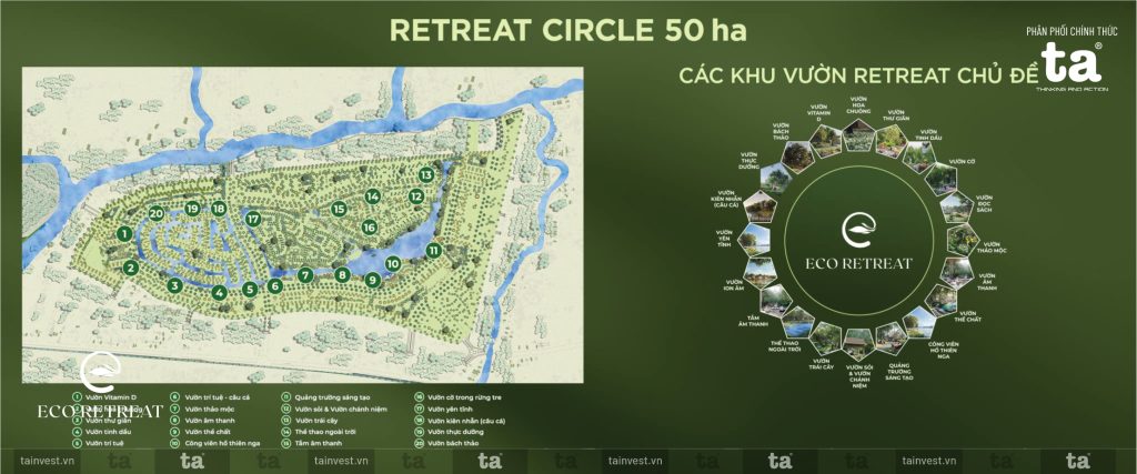 20 Khu Vườn Tiện Ích Phục Vụ Cho Đời Sống Cư Dân tại Eco Retreat